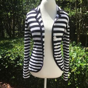 Lyn knitted  Blazer Navy/ White stripped cardigan